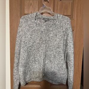 Marled Gray Women's Cardigan Sweater w/Rhinestone Buttons XL NWOT